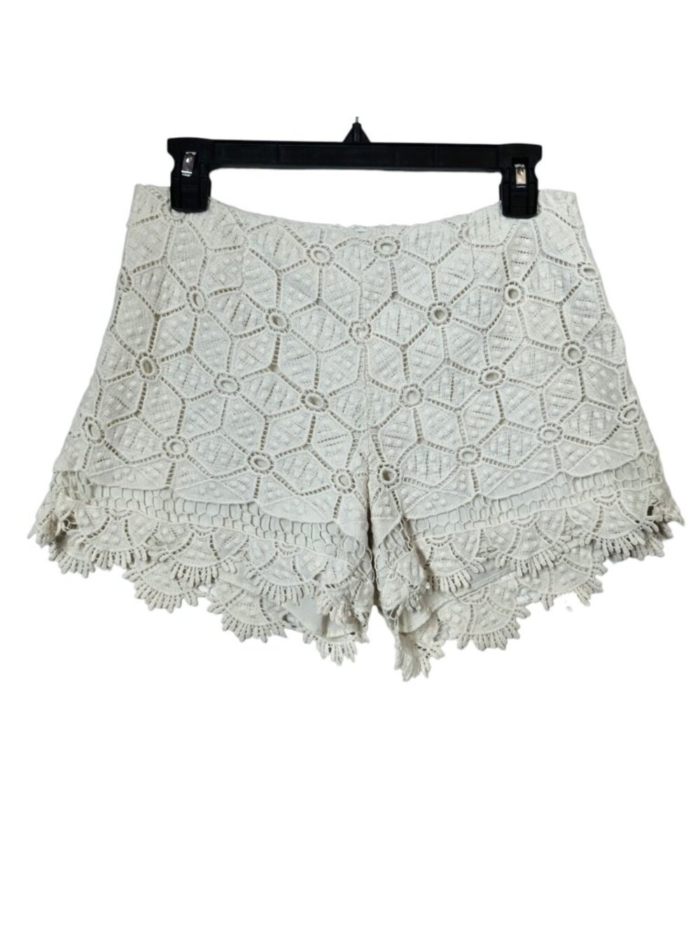 Dolce Vita Womens Size 4 Ivory Crochet Lace Lined Shorts Boho Festival Scalloped
